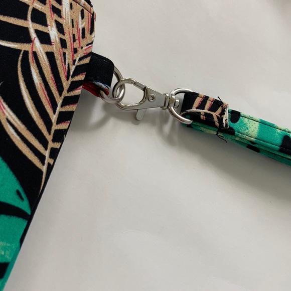 Palm Leaf/Floral Print Wristlet/Cosmetic Bag - Picture 5 of 5
